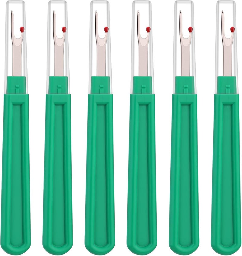 ZMAAGG 6 PCS Seam Ripper Set, Ergonomic Grip Seam Ripper, Green Seam Ripper for Sewing Crafting and Removing Embroidery Hems and Seams (Green) - Image 1